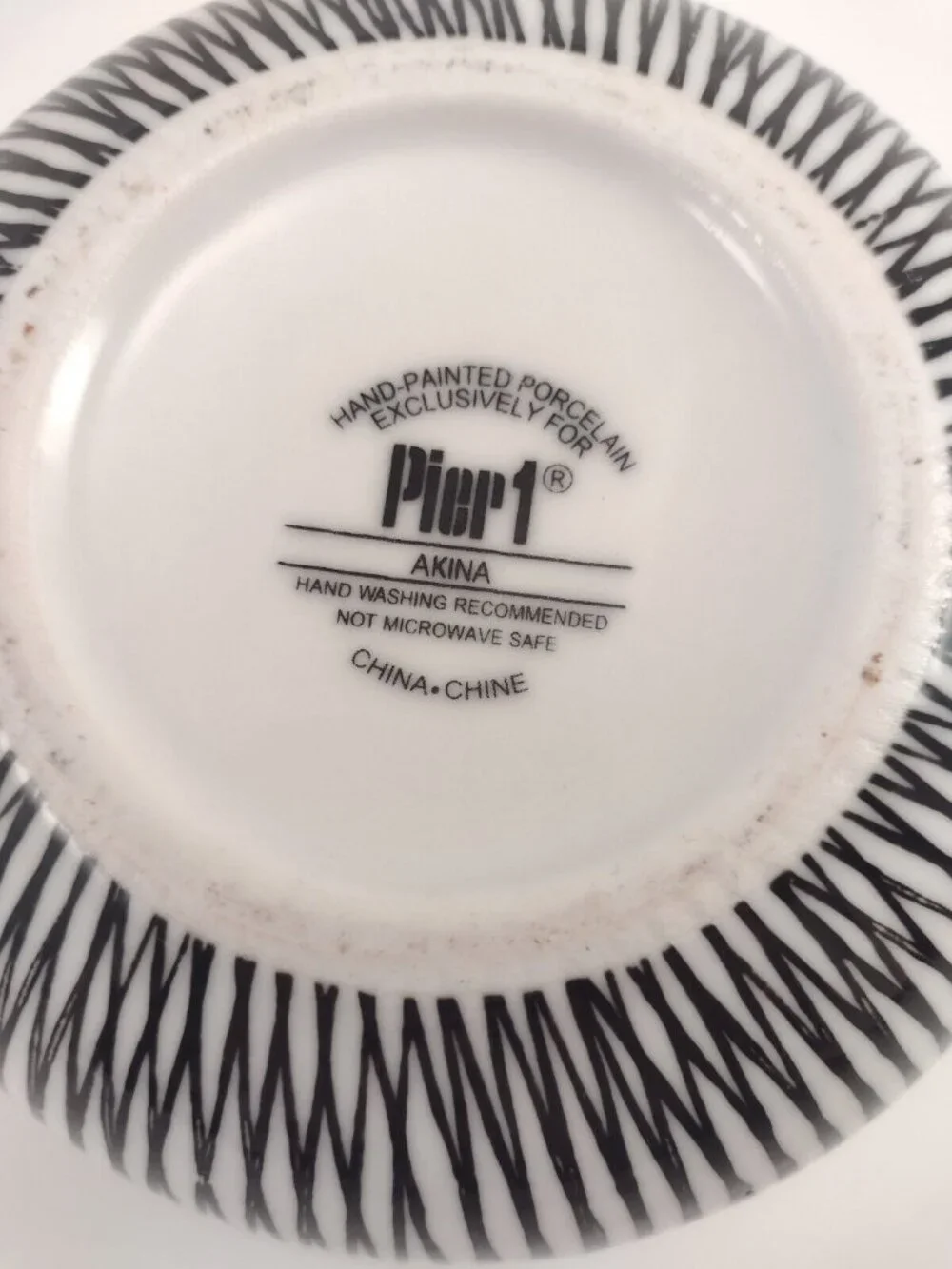 PIER 1 TEAPOT Akina Porcelain Black & White Tea Hand Painted Abstract Ceramic